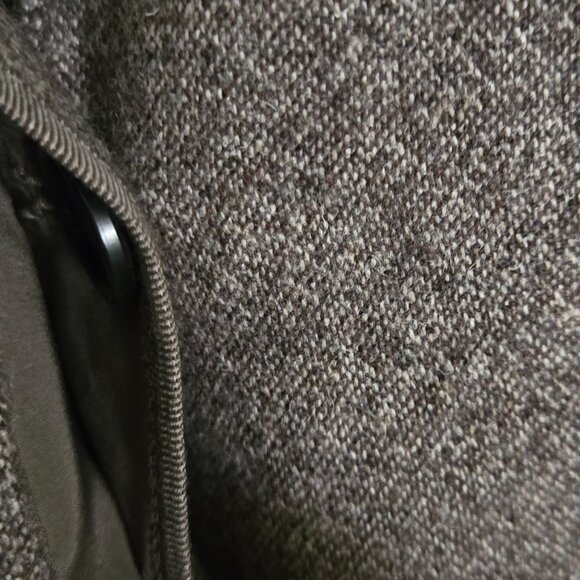 Ann Taylor NWT Brown Wool Blend Tweed Cropped Blazer Zip Pockets Size 14 - Picture 4 of 8